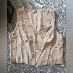 NWT MADEWELL cropped vest in khaki! SZ 12 fits like 10!